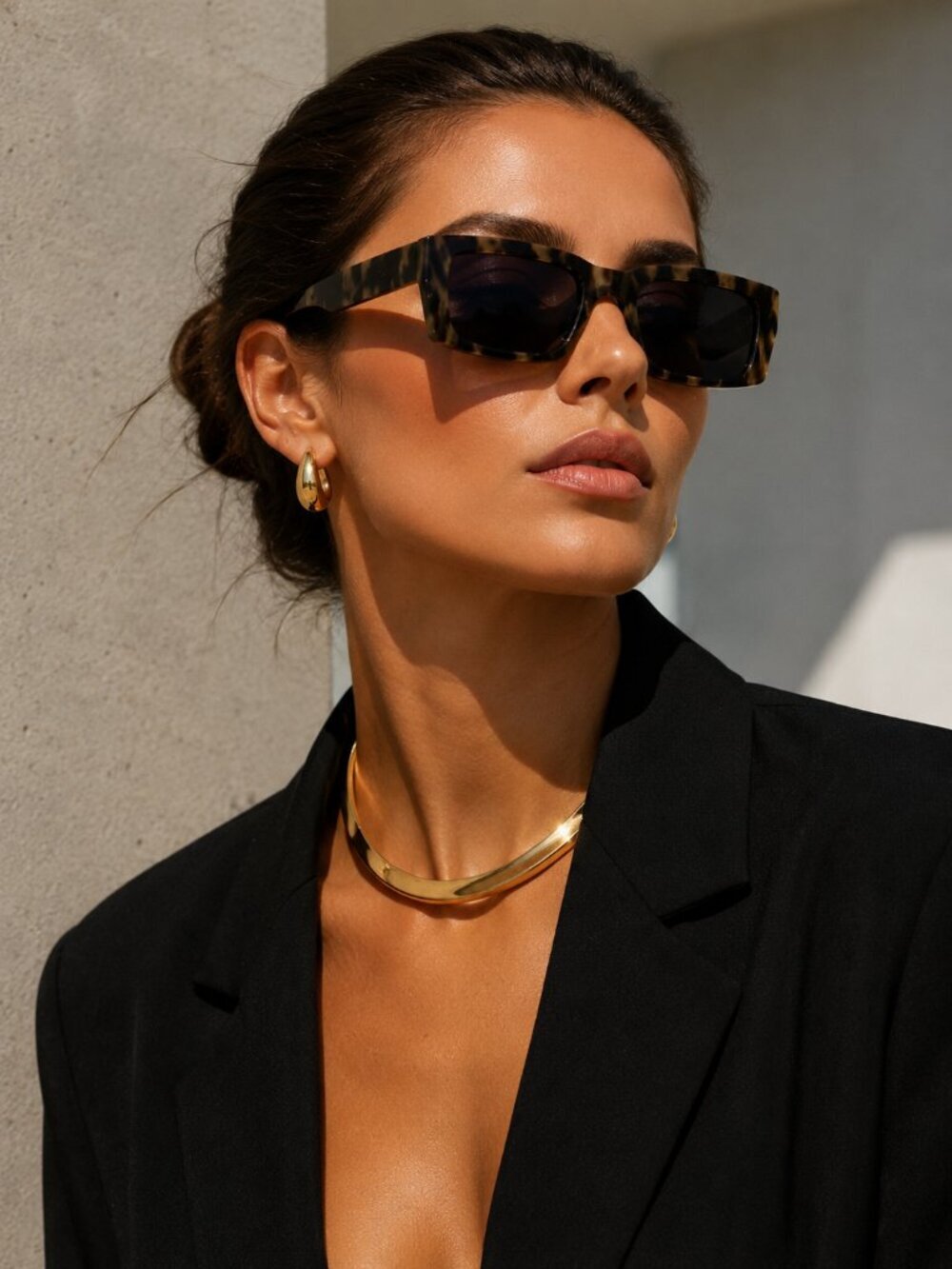 Knotwtr by Obi Nwankwo Tortoise Shield Sunglasses NIB Luxe Square Y2K Futuristic
